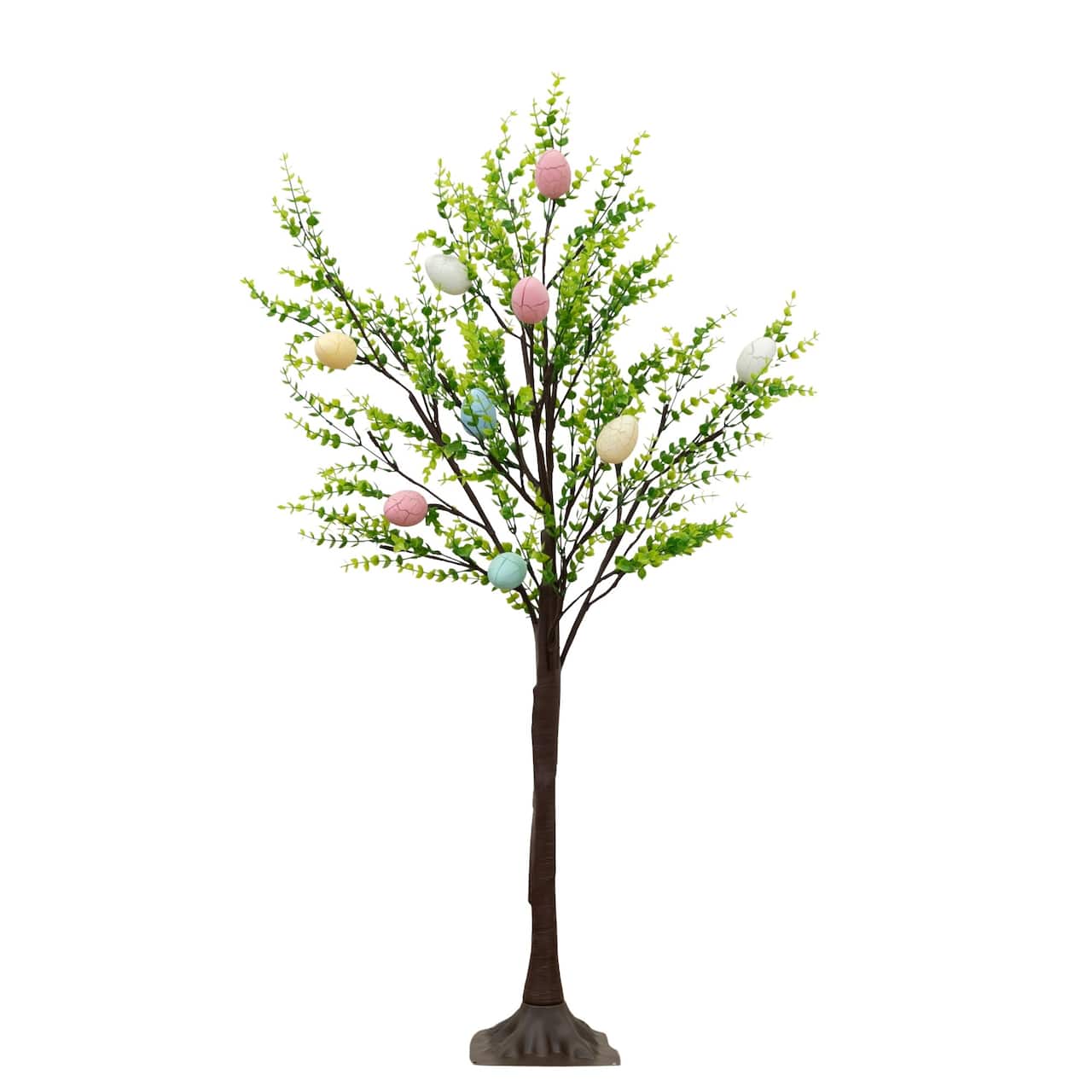 3ft. Pre-Lit Artificial Easter Egg Twig Tree with Greens and 40 Warm White LED Lights
